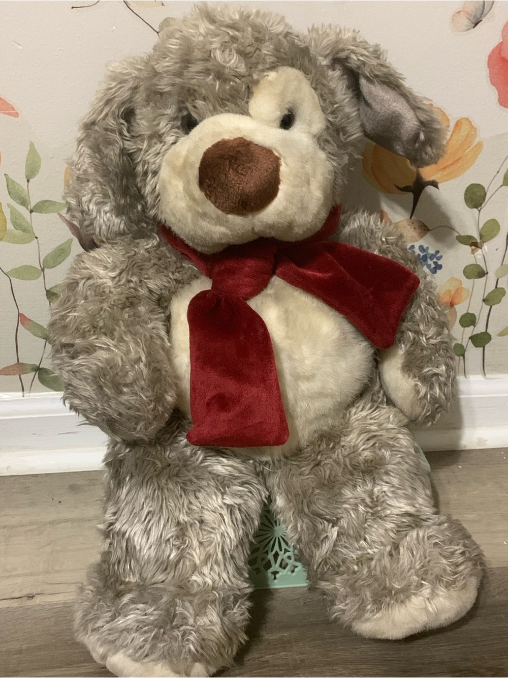 Vintage Commonwealth Toy Co. Plush Puppy with Red Scarf